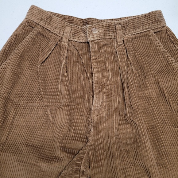 Dockers Womens Size 12 Tan Corduroy Pleated High Waisted Pants Made in USA - Picture 2 of 7